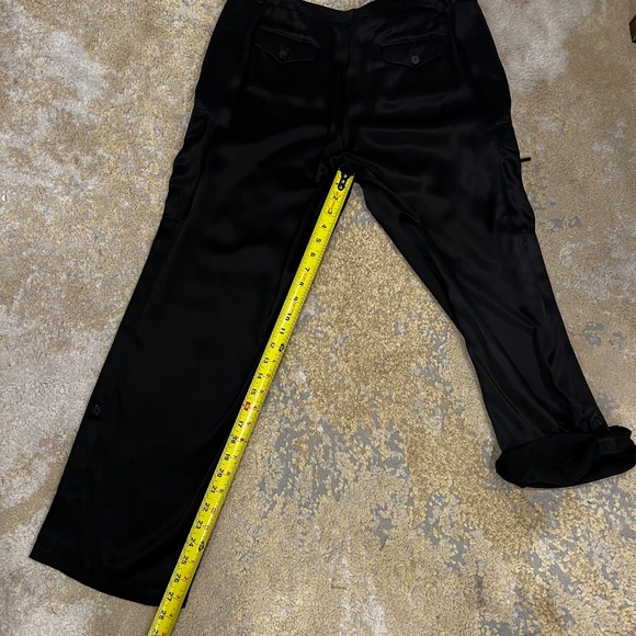 NWT Vintage Emanuel Ungaro 100% Silk Black Cargo Pants Size 12 - Picture 11 of 14